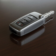 Minimalist Car Key Fob Floating Above a Smooth Surface