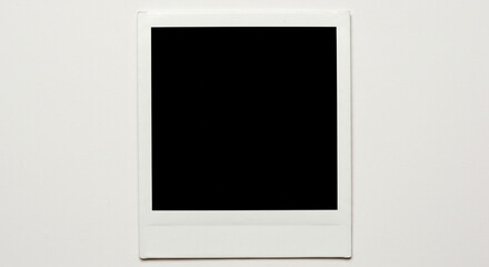 Empty Polaroid Frame on White Background, Perfect for Memories and Nostalgia