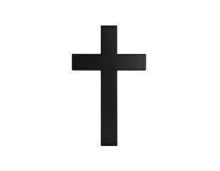 A sleek dark cross stands as a powerful symbol of faith and spiritual devotion