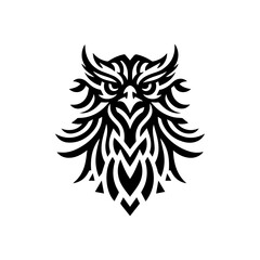 Obraz premium Tribal eagle head outline in black