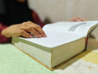 reading a book