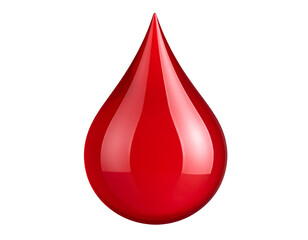 Obraz premium This striking, vivid red droplet with a reflective surface embodies concepts of health and essential fluids.