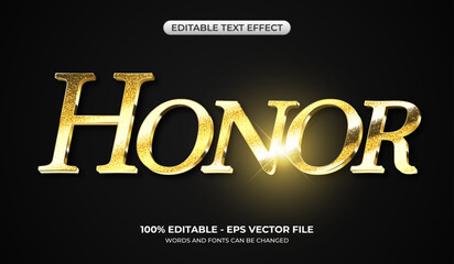 Realistic Golden text effect with glittering texture. 3D luxury glossy metallic text effect