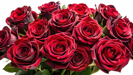  bouquet of dark red roses close isolated on white background PNG,AI GENERATED