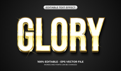 Realistic white and golden chrome text effect. 3D luxury glossy silver metallic text effect