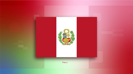 Flag of  Peru in an abstract background. Peru Independence day design.
