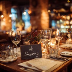Fototapeta premium Tobacco Free Zone in Upscale Restaurant