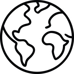 Planet earth icon vector for global and environmental themes