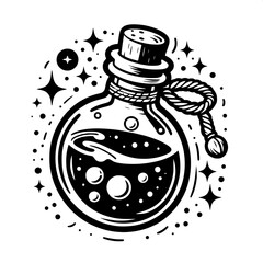 Potion Bottle with Bubbles SVG