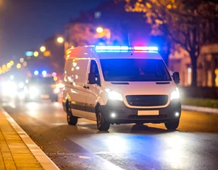 Fototapete Fahrzeug Emergency van at night  © Raka