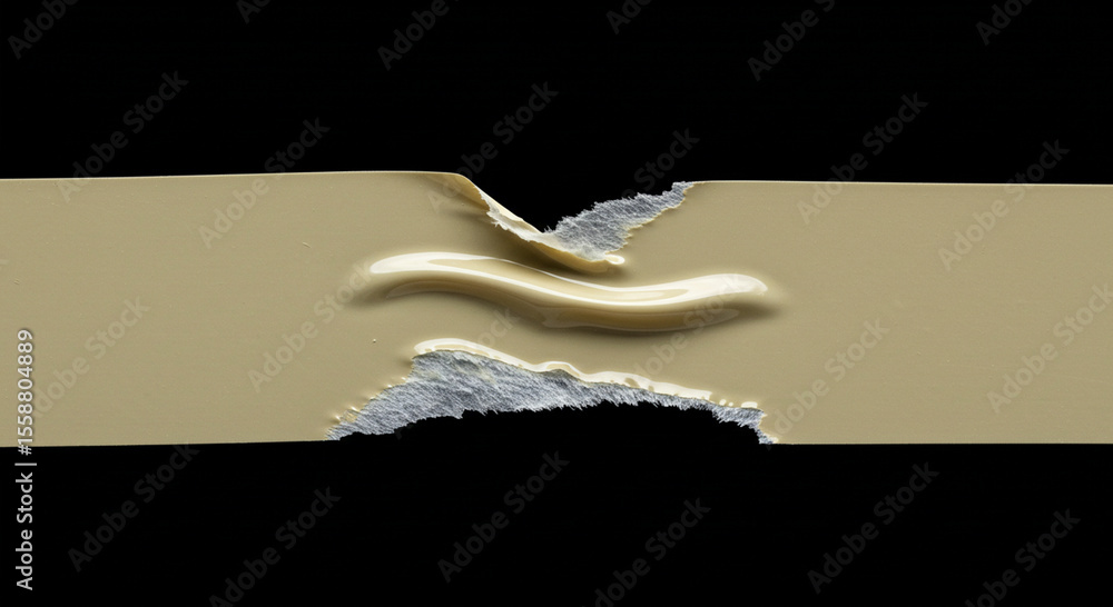 Poster abstract image of torn paper with a beige color on a black background