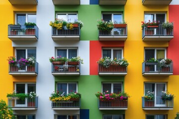 Suburban social housing block for low-income families.