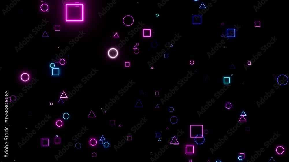 Poster neon geometry pulse futuristic loop animated background