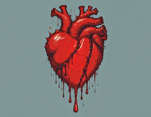 corazón rojo sangrante