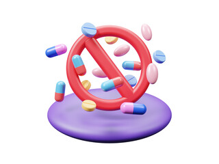 International Overdose Awareness Day icon isolated on transparent background, Unite for Prevention, Remember with Purpose. Overdose stop icon. Design template. August 31. Important day. 3d rendering