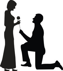 Elegant romantic proposal design with floral accents and script typography