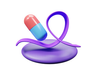 International Overdose Awareness Day icon isolated on transparent background, Unite for Prevention, Remember with Purpose. Overdose stop icon. Design template. August 31. Important day. 3d rendering