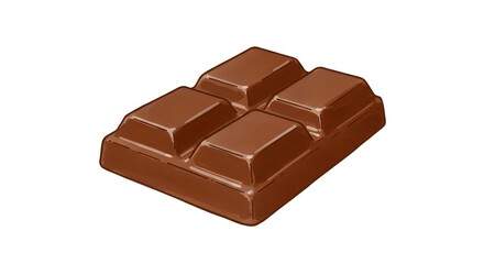 Chocolate Bar Illustration on White Background