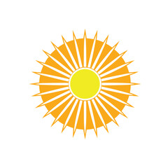 retro-style sun rays in vector silhouette with vintage poster aesthetics, isolated vector on white background in  Adobe Illustrator Artwork