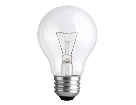 A classic incandescent light bulb stands as a symbol of bright ideas and sustainable energy solutions.