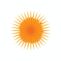 Stylized silhouette of sunburst rays in vintage engraving style, perfect for logos and emblems in Adobe Illustrator Artwork