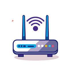 Wi Fi Router Icon Set Wireless Network Modem Symbols for Connectivity Internet Access and Technology Illustrations