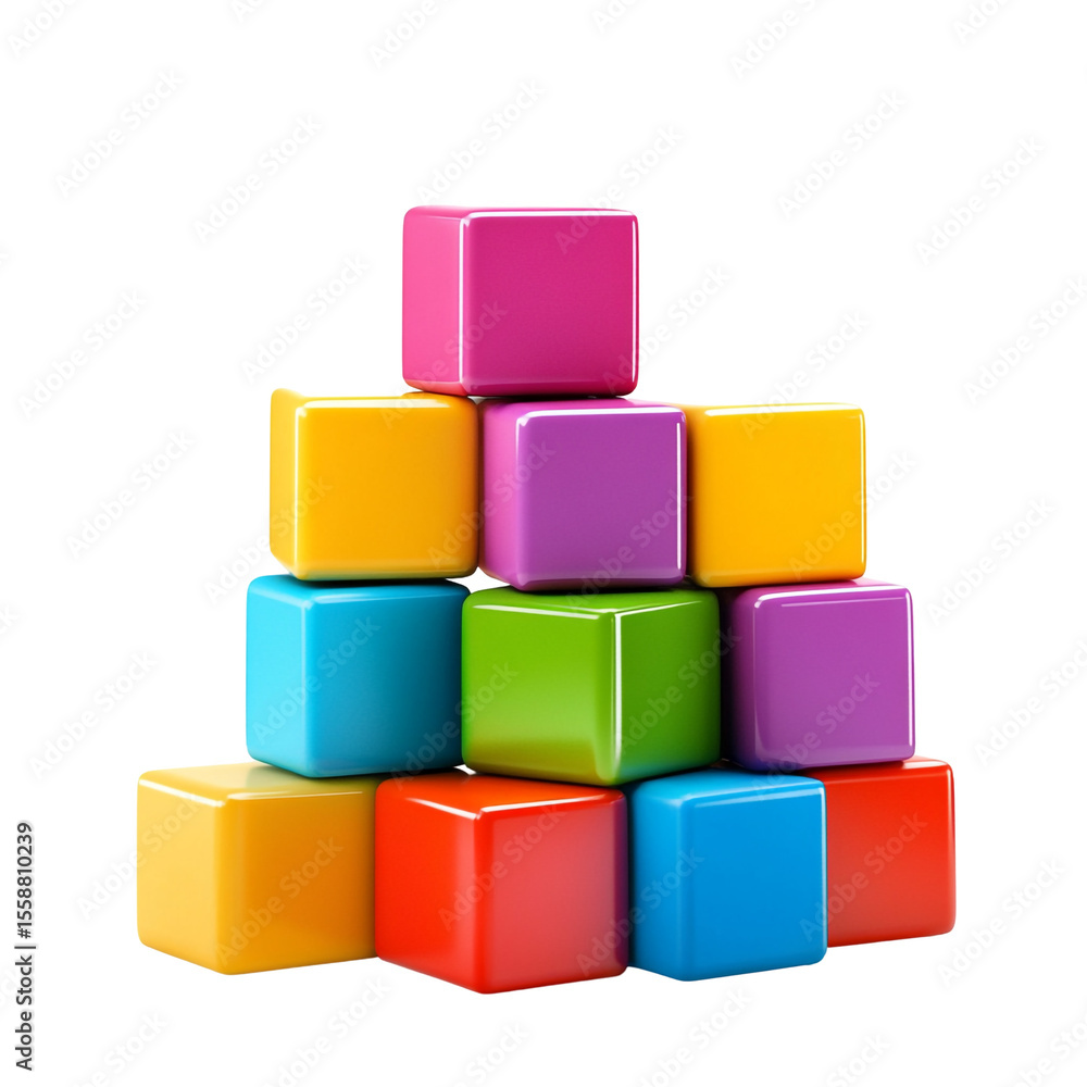 Poster colorful blocks stacked in a pyramid shape a fun and playful image