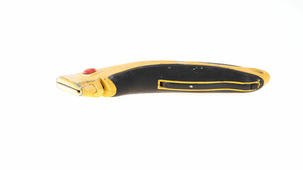 Utility knife with yellow and black design