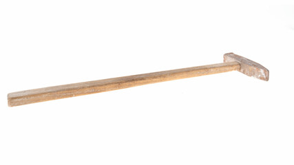 Hammer lying on a white background in a workspace