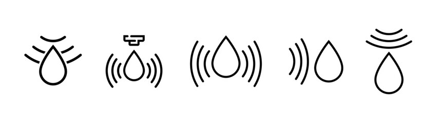 Water sensor vector icon. Water flow drop control sensor logo design isolated illustration.