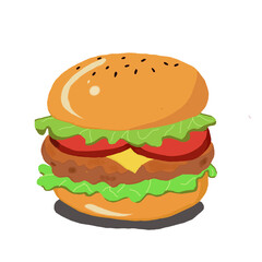 hamburger on a white background