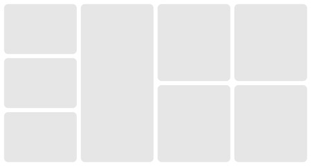 Bento grid template layout shape. Bento box modular collage frame design geometry background.