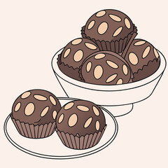 vector illustration of chocolate muffin
