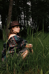 A girl's outfit styled after the indigenous peoples of the world. International Day of the World's...