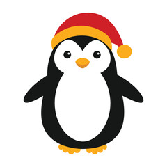 Cute Penguin Wearing Santa Hat for Holiday Fun Vector illustration