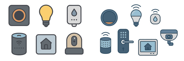 Smart home gadgets displayed in modern design showcasing home automation technology and innovative devices for convenience and security