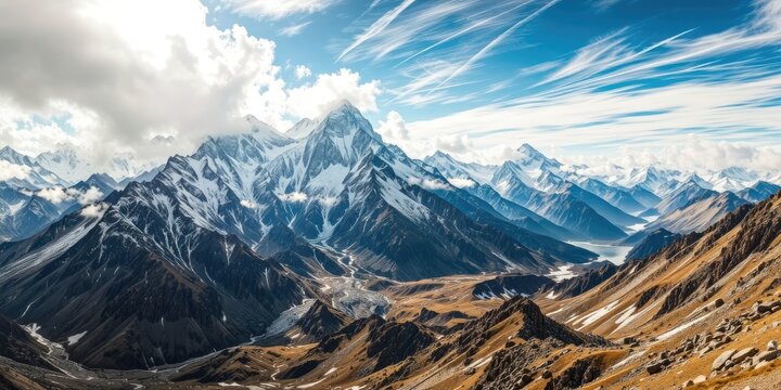Snow-Capped Kangju Kangri, Northern India