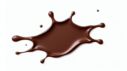 Chocolate Splash on White Background Dessert Art