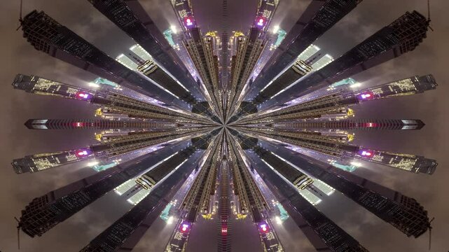 Chongqing city skyline tiny planet