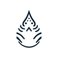 Tribal water droplet design in dark blue