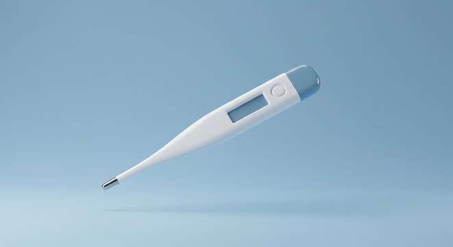 Digital Thermometer on Blue Background Displaying the Temperature Reading variation 3