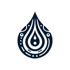 Tribal water droplet design in dark blue