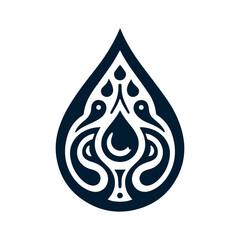 Tribal water droplet design in dark blue