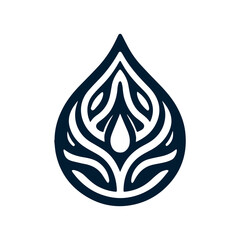 Tribal water droplet design in dark blue