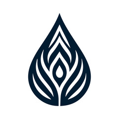 Tribal water droplet design in dark blue