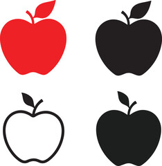 Colorful Apple Vector Illustration Isolated on White Background