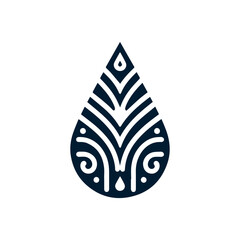 Tribal water droplet design in dark blue