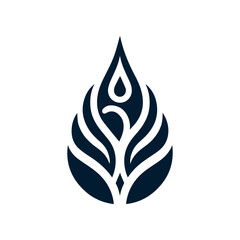 Tribal water droplet design in dark blue