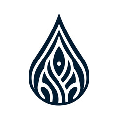 Tribal water droplet design in dark blue