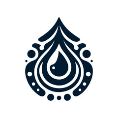 Tribal water droplet design in dark blue